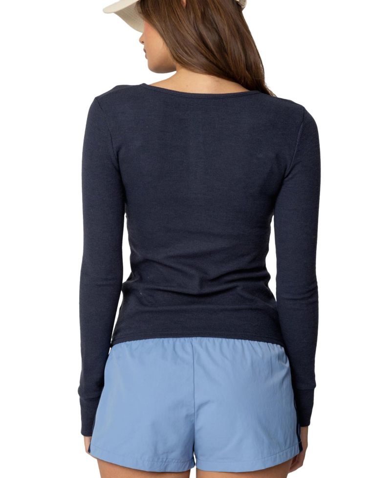 Women's Helaine Waffle Henley T Shirt