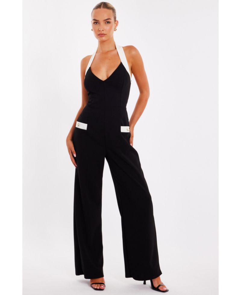 Women's Halterneck Jumpsuit - Black