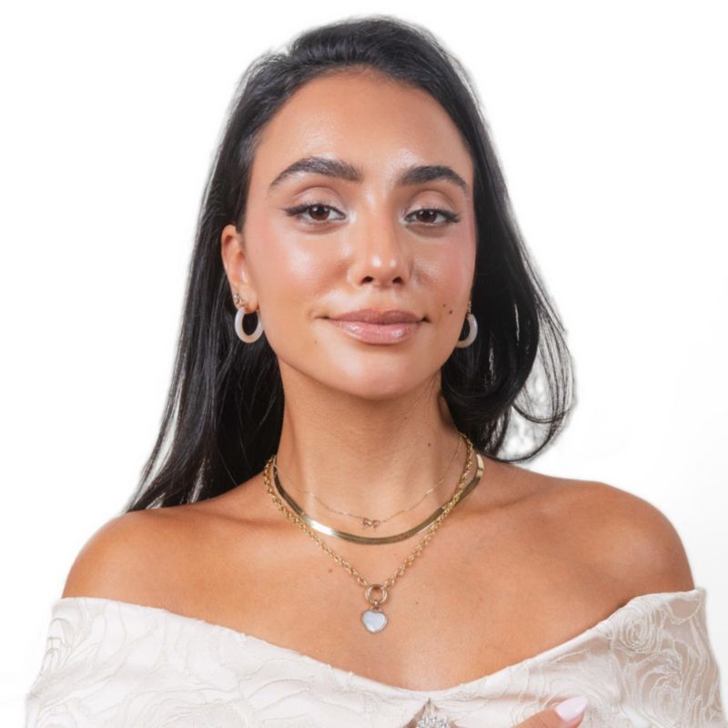 Large Herringbone Necklace 14K Yellow Gold - 5 millimeters - 18 inches