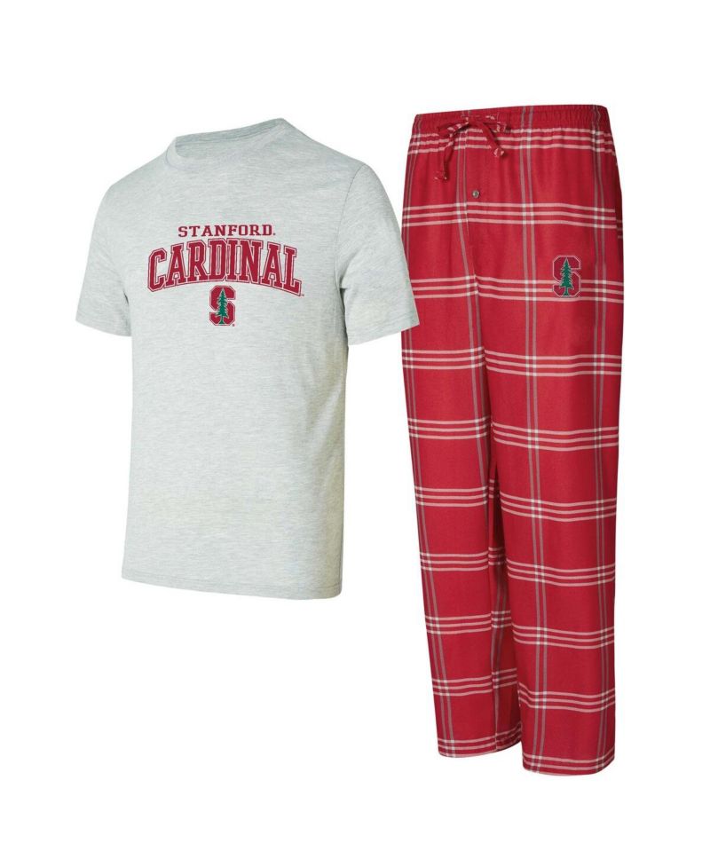 Men's 2-Piece Cardinal/Gray Stanford Cardinal Top and Pants Sleep Set