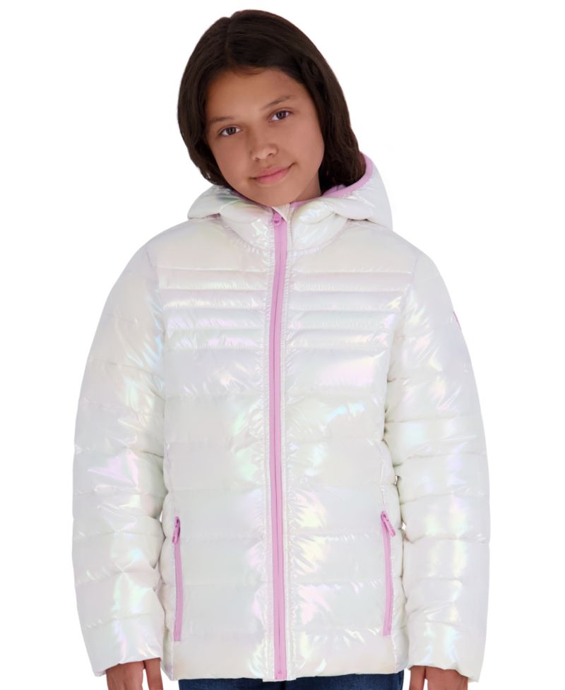 Girls' 5-16 Lightweight Hooded Packable Jacket