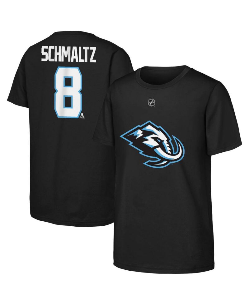 Big Boys and Girls Nick Schmaltz Black Utah Mammoth Name & Number T-Shirt