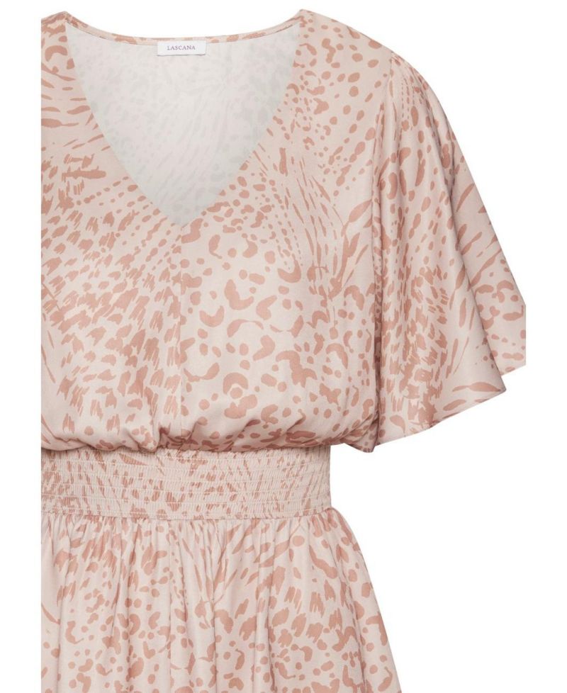 Women's Animal-Print V-Neck Fit-and-Flare Dress