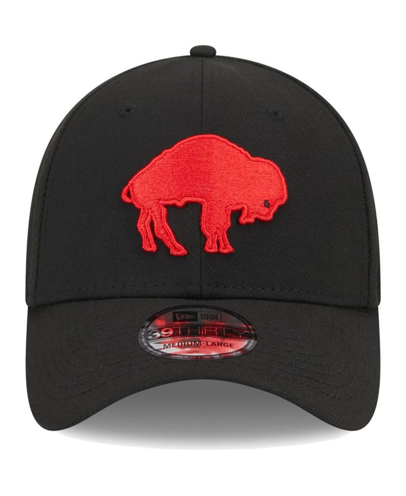 Men's Black Buffalo Bills Throwback Main 39THIRTY Flex Hat