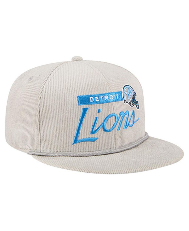 Men's Gray Detroit Lions Cord Rope Corduroy 9FIFTY Snapback Hat