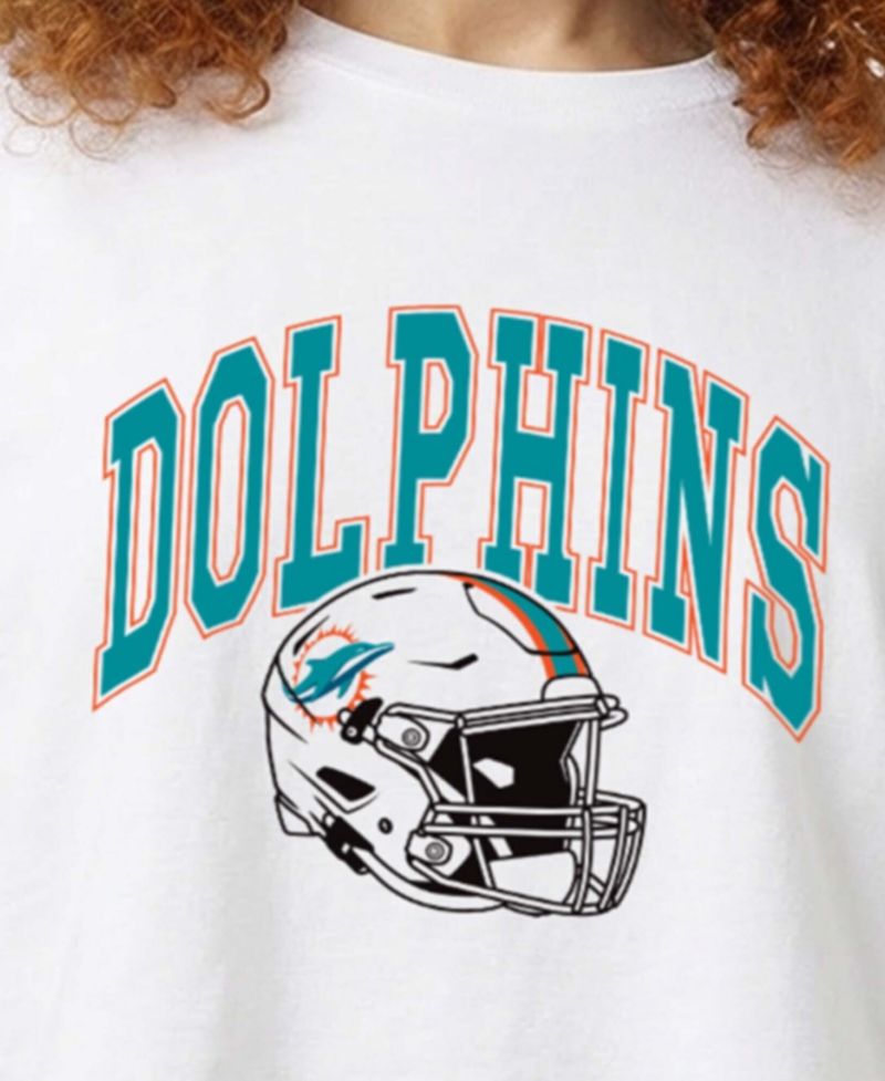 Women's Miami Dolphins Boyfriend-Cropped T-Shirt