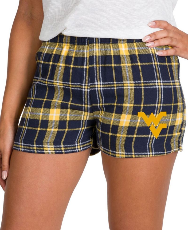 Women's Navy/Gold West Virginia Mountaineers Ultimate Flannel Shorts