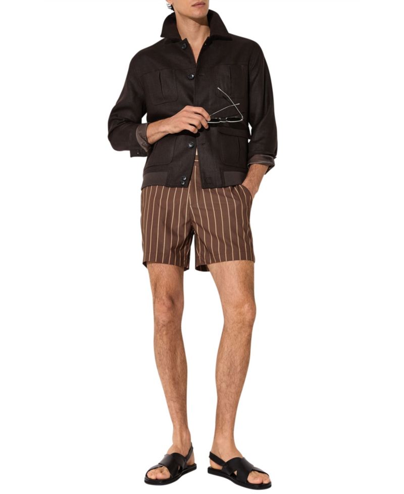 Men's Presley Pinstripe Side-Adjuster Swim Shorts