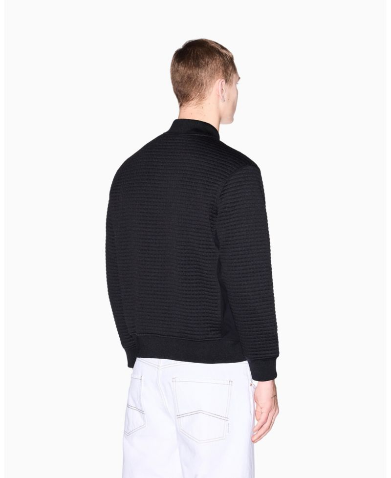 Men's Quilted Textured Bomber Jacket