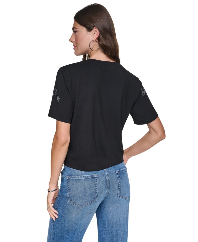 Women's Rhinestone City Landmark Crewneck T-Shirt