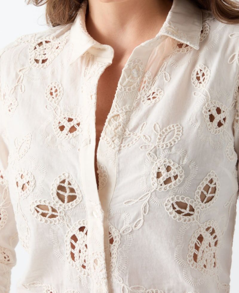 Women's Lenora Cropped Long-Sleeve Button-Up Shirt