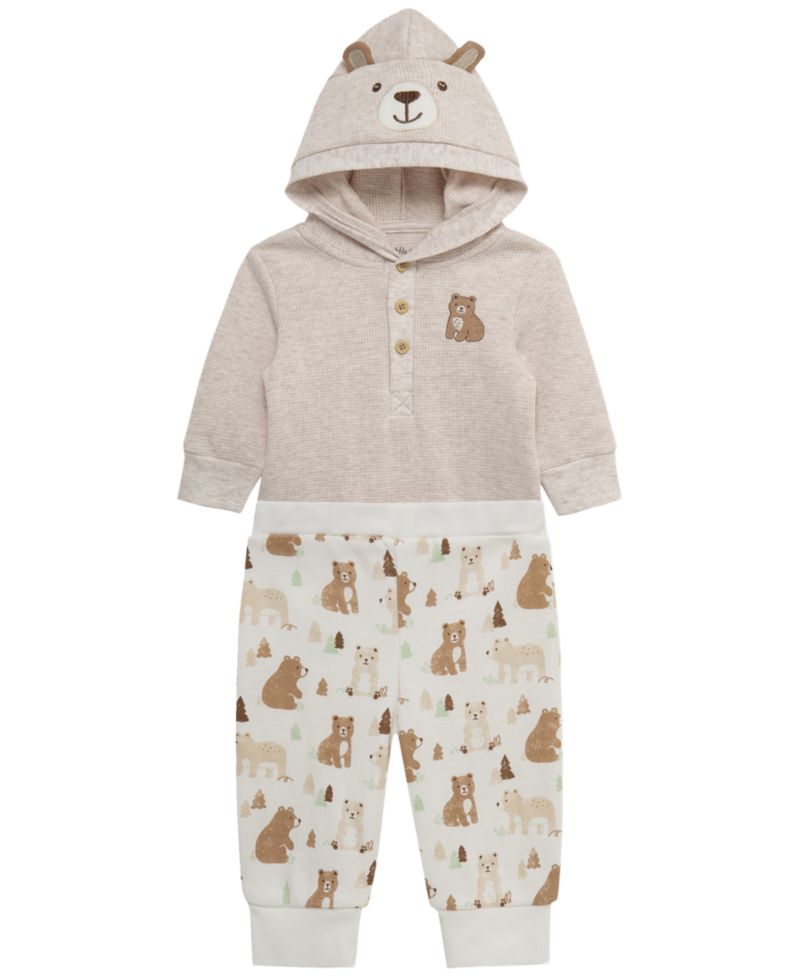 Baby Boys' Bear Long-Sleeve Bodysuit and Pants, 2-Piece Set