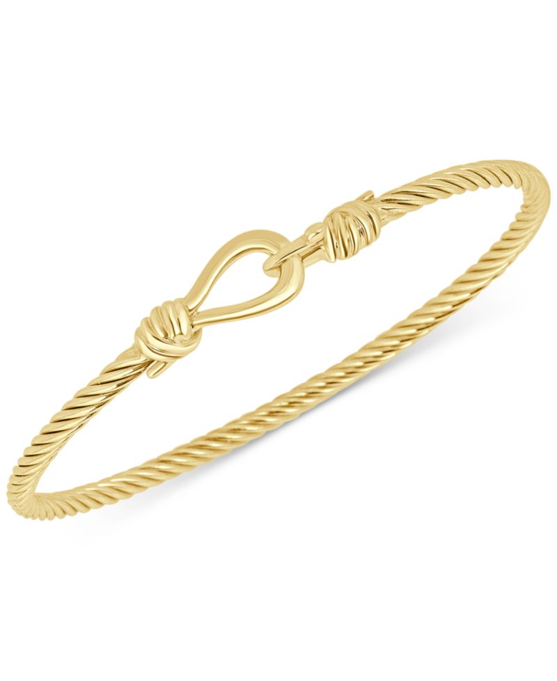 Torchon Knot Bangle Bracelet in 14k Gold-Plated Sterling Silver