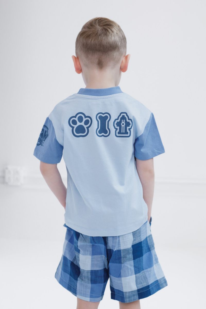 Boys T-Shirt and Plaid Shorts Outfit Set