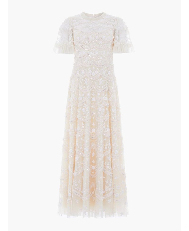 Women's Lily Bloom Floral-Print Tiered Sequin Dress
