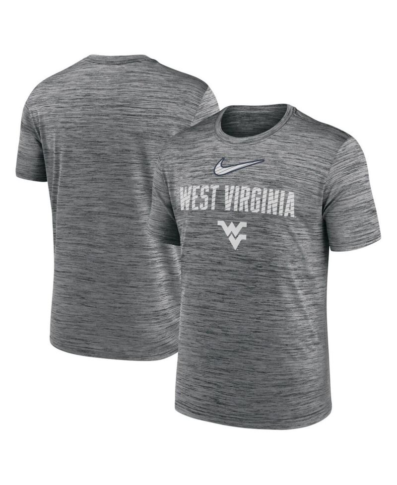 Men's Anthracite West Virginia Mountaineers Campus Slant Velocity Performance T-Shirt