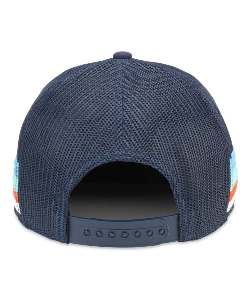 Men's Deep Sea Blue Seattle Kraken HotFoot Stripes Trucker Adjustable Hat