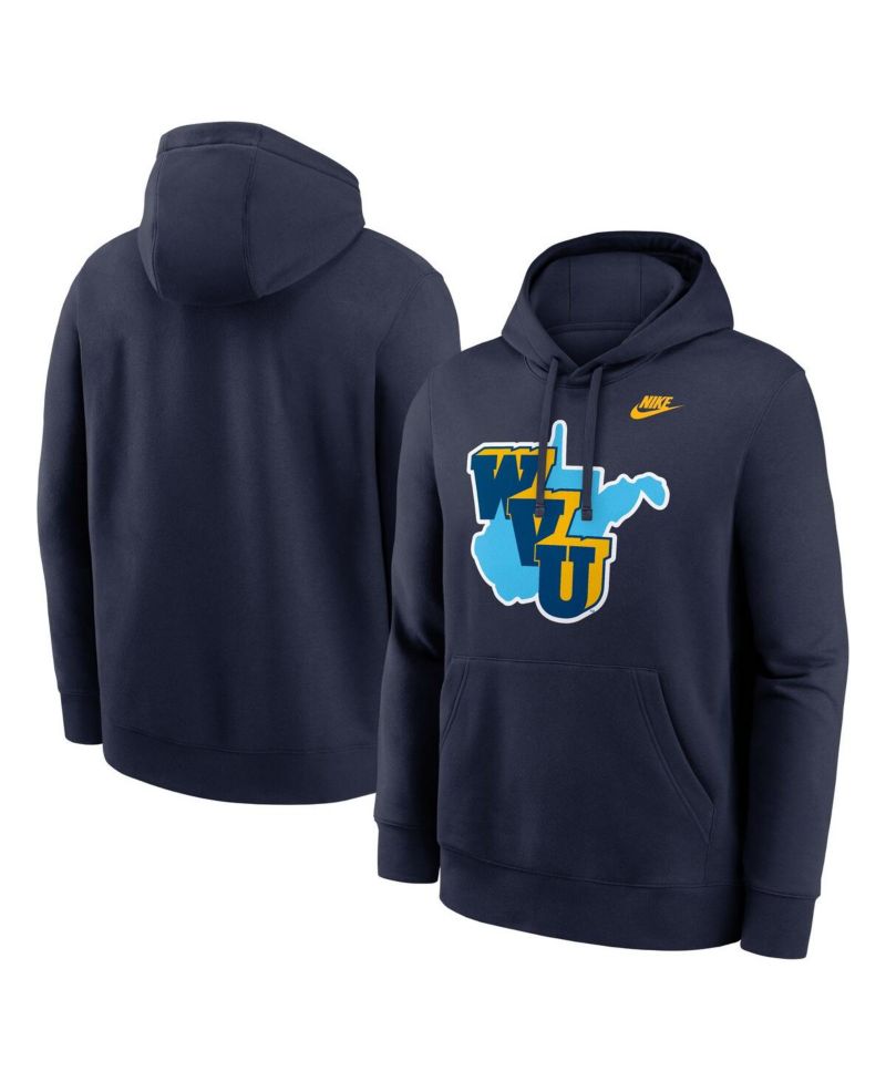 Men's Navy West Virginia Mountaineers 1965 Throwback Club Fleece Hoodie