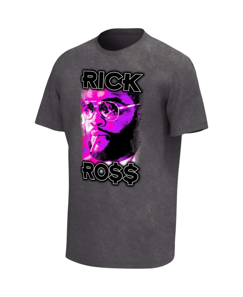 Men's Black Rick Ross Smoking Washed Graphic T-Shirt