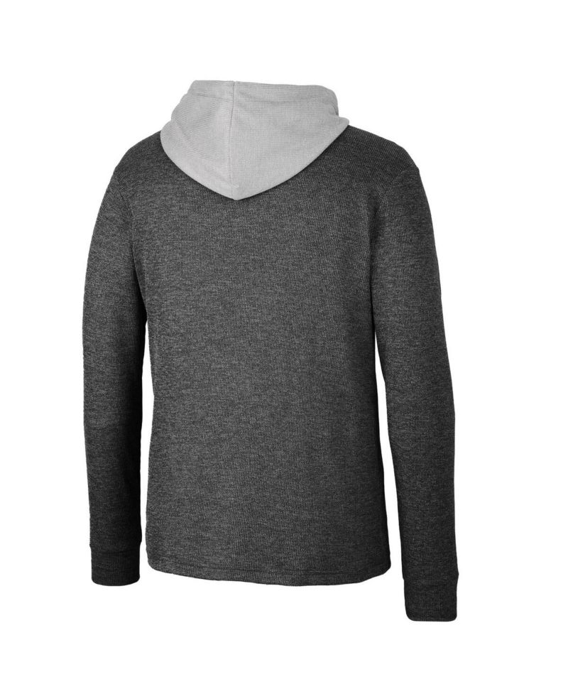 Men's Black Minnesota Golden Gophers Ballot Waffle-Knit Thermal Long Sleeve Hoodie T-shirt