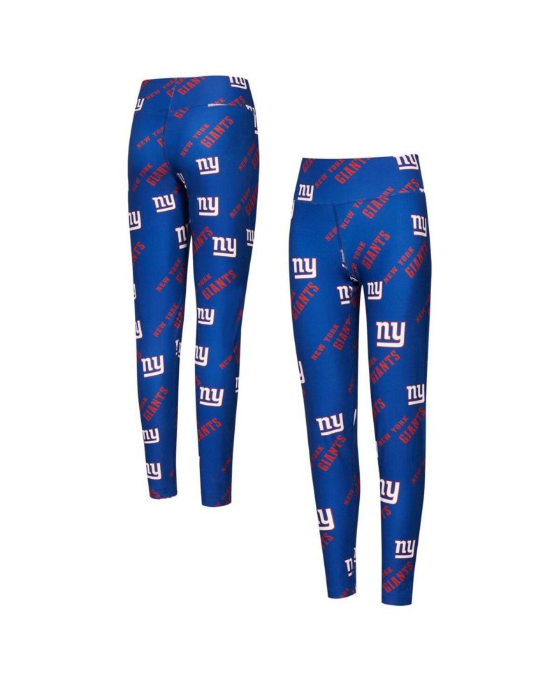 Women's Royal New York Giants Breakthrough Allover Print Knit Sleep Leggings