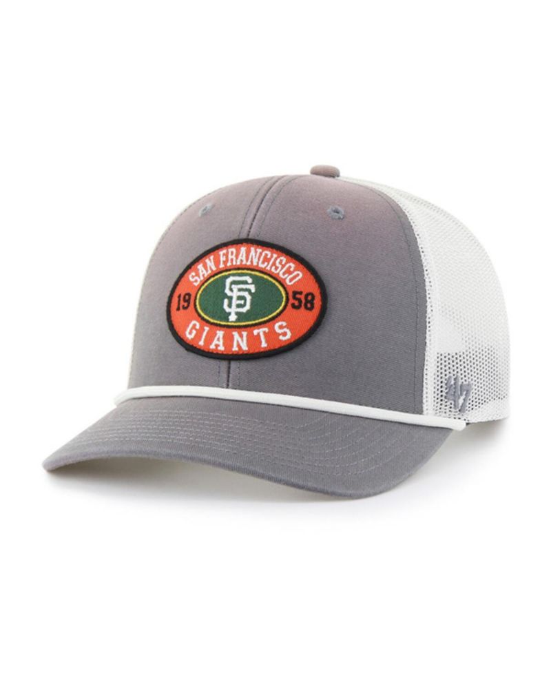 Men's Gray/White San Francisco Giants Tide Sweep Rope Trucker Adjustable Hat