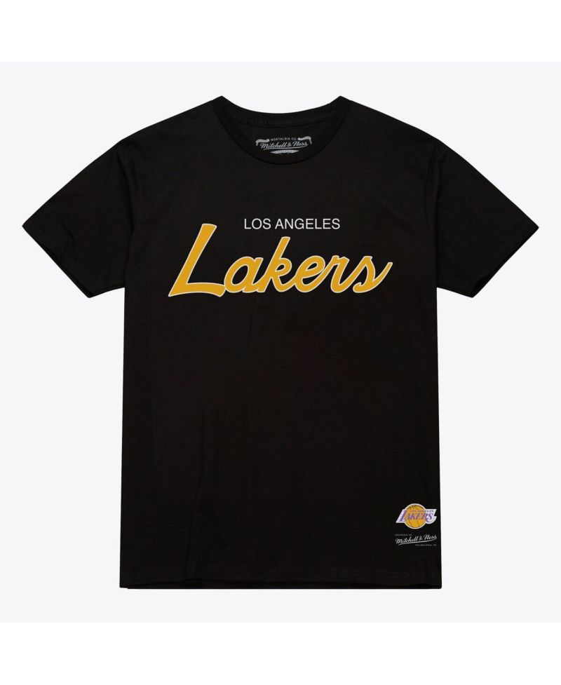 Men's Black Los Angeles Lakers Vintage Wordmark T-Shirt
