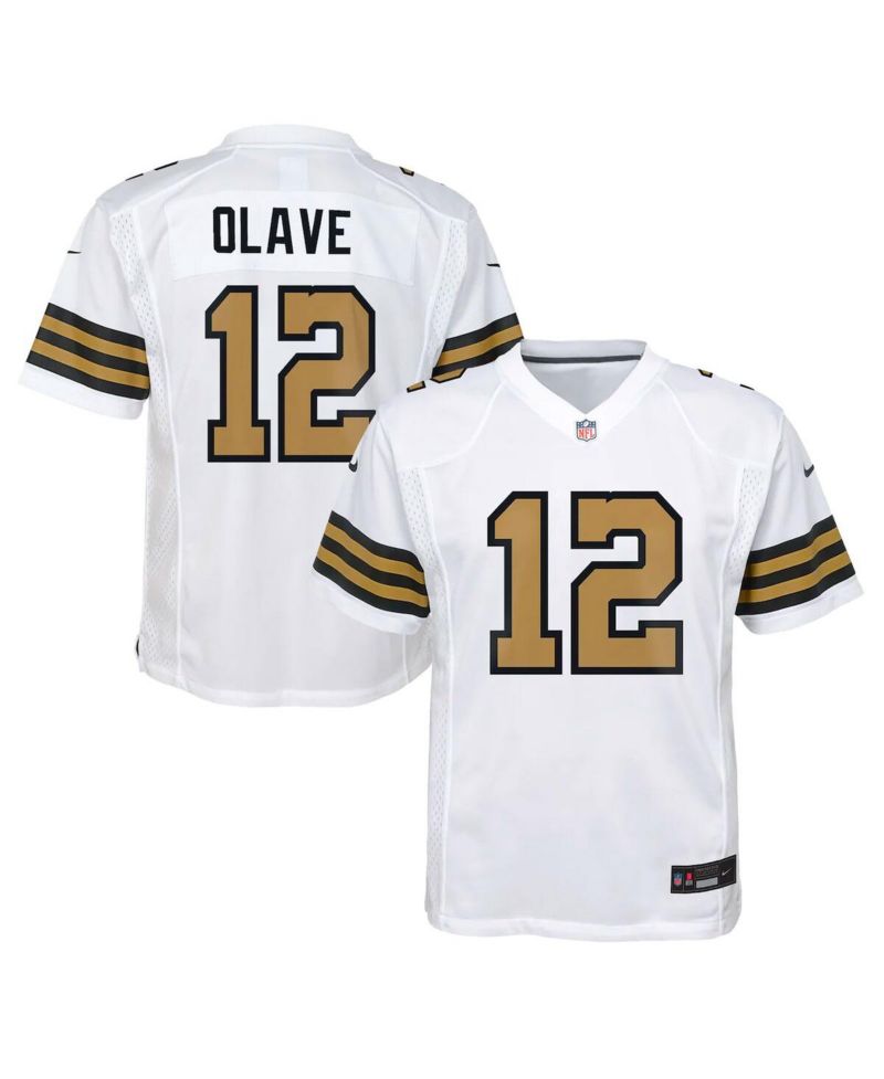 Big Boys Chris Olave White New Orleans Saints Game Jersey