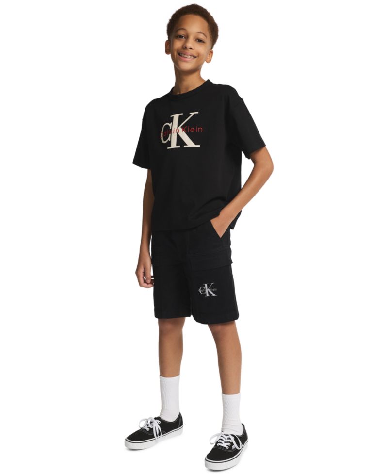 Boys' 8-16 Mesh Applique Short-Sleeve T-Shirt