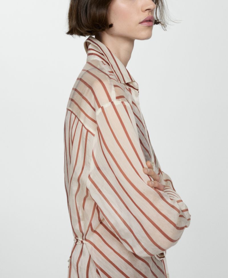 Women's Semitransparent Striped Shirt