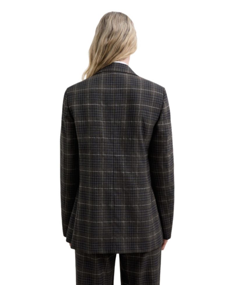 Women's Check Double-Breasted Blazer