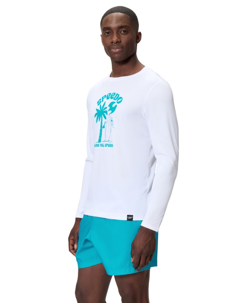 Men's Long-Sleeve Graphic Print Swim T-Shirt