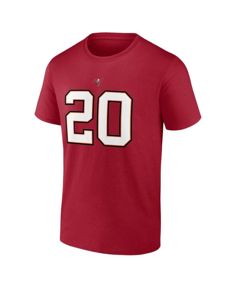 Men's Ronde Barber Red Tampa Bay Buccaneers Retired Player Icon Name and Number T-shirt