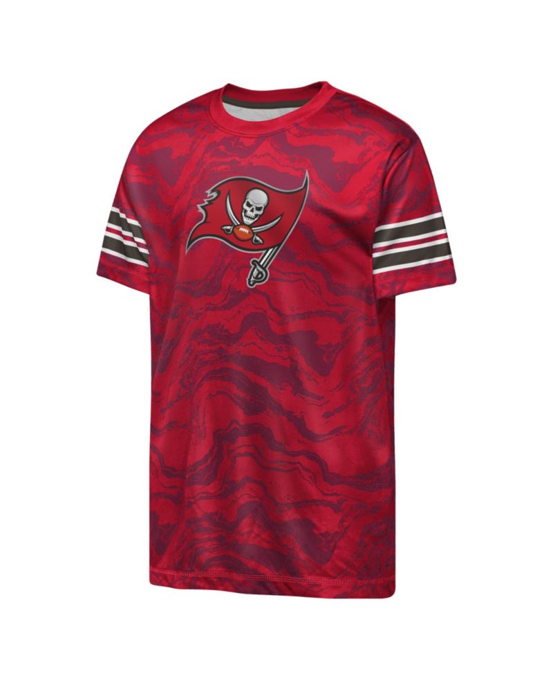 Boys' and Girls' Tampa Bay Buccaneers Slant Route Crewneck Regular-Fit T-Shirt