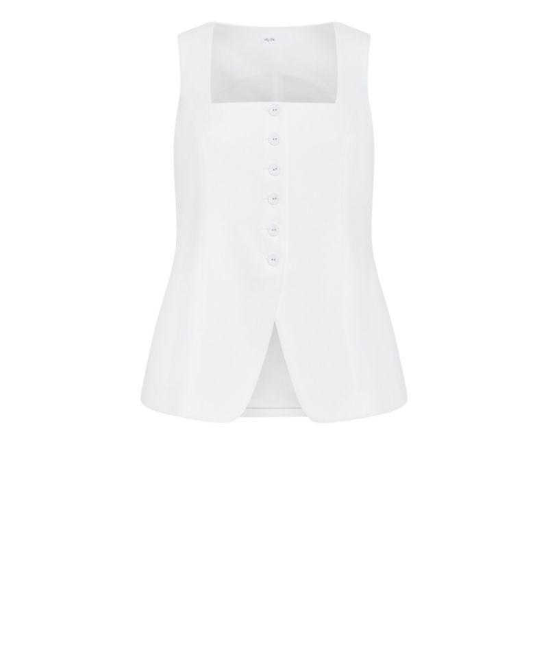 Plus Size Abbie Tailored Square-Neck Vest