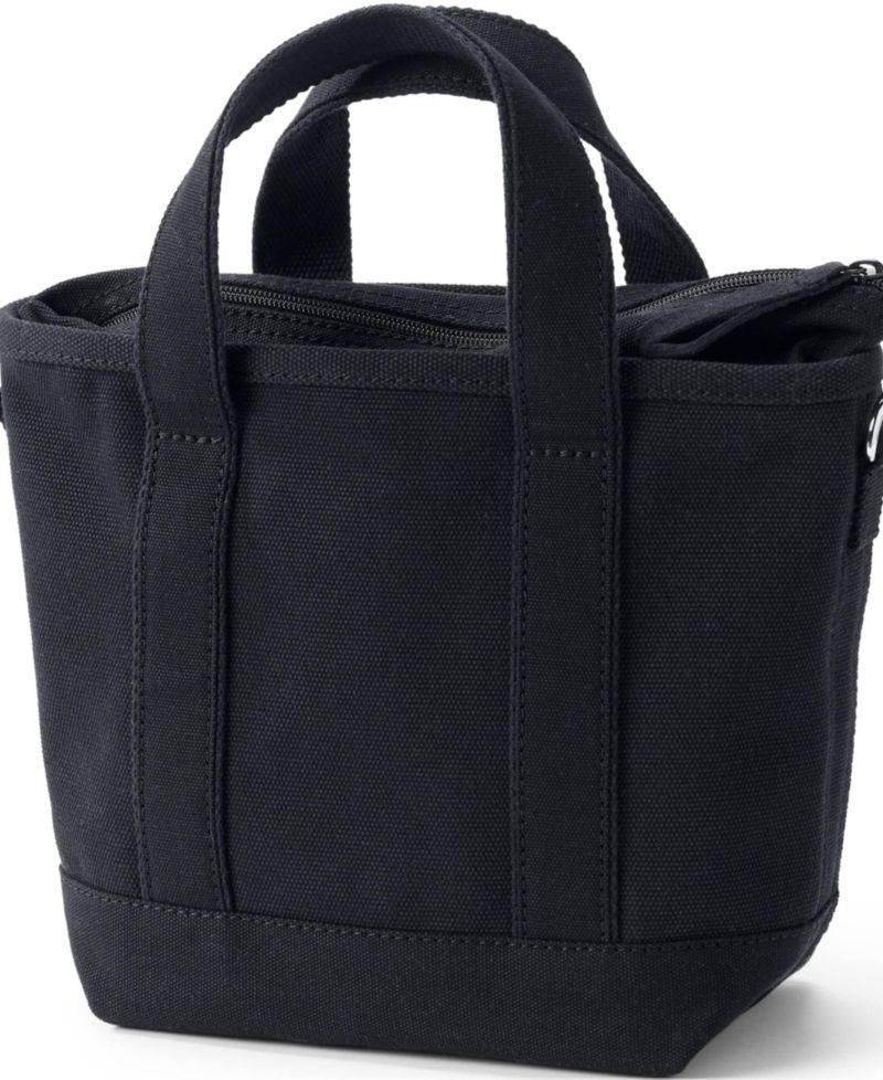 Small Solid Color 3 Pocket Zip Top Canvas Tote Bag
