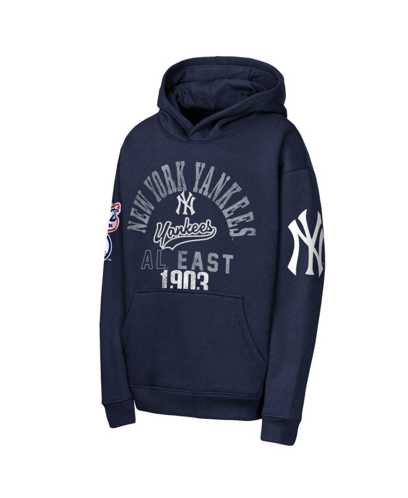 Big Boys and Girls Navy New York Yankees Premium Sweep Fleece Hoodie