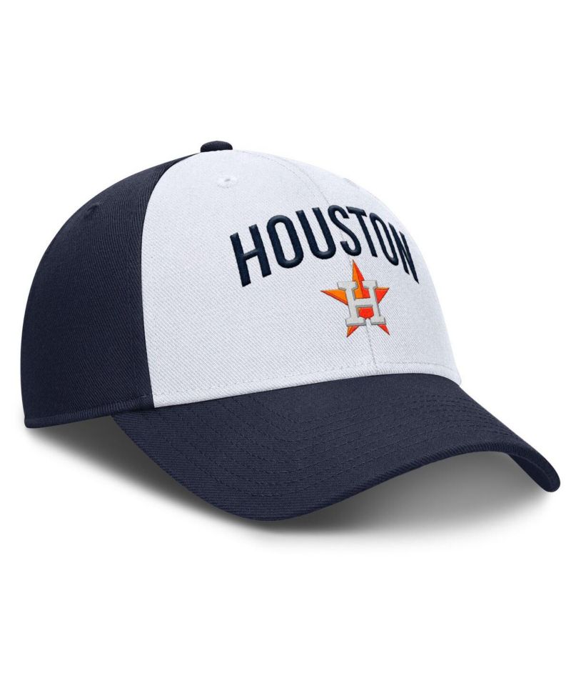 Men's White/Navy Houston Astros Club Performance Adjustable Hat