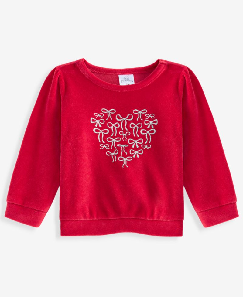 Baby Girls' 3M-24M Mix & Match Long-Sleeve Bows Heart Velour Top