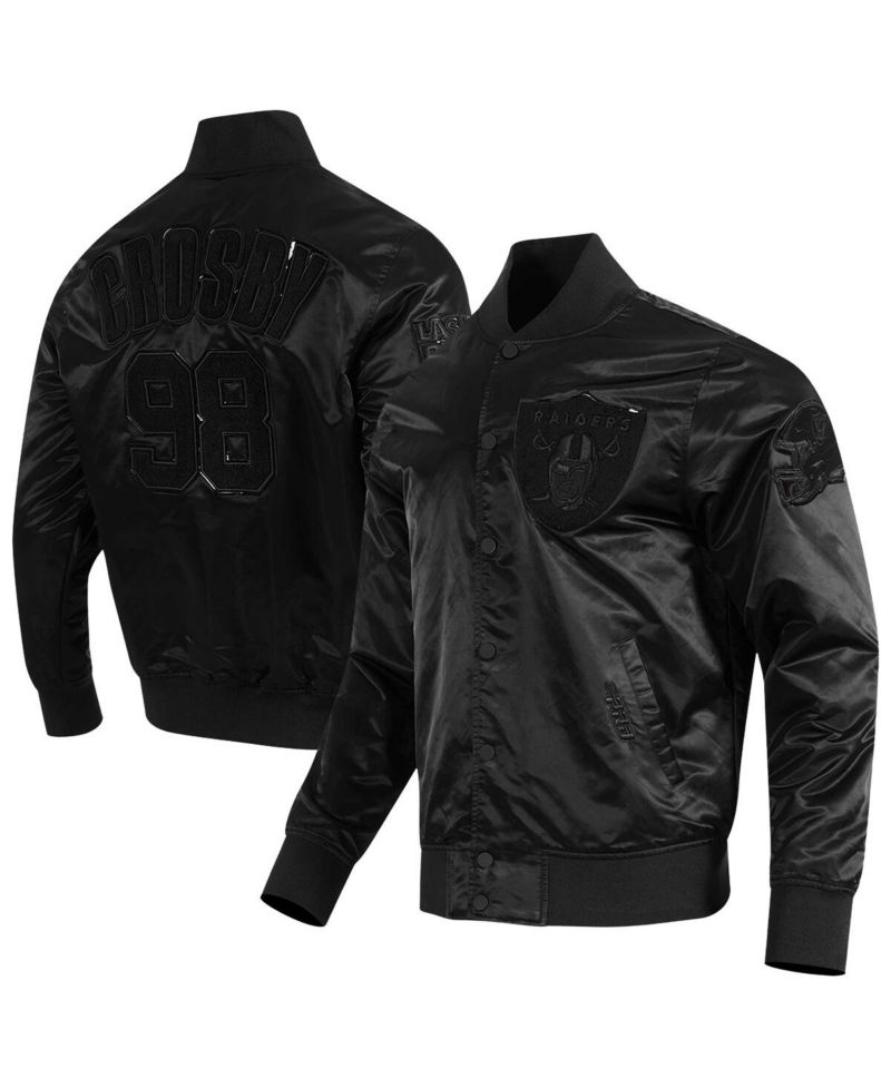 Men's Maxx Crosby Black Las Vegas Raiders Player Full-Snap Jacket