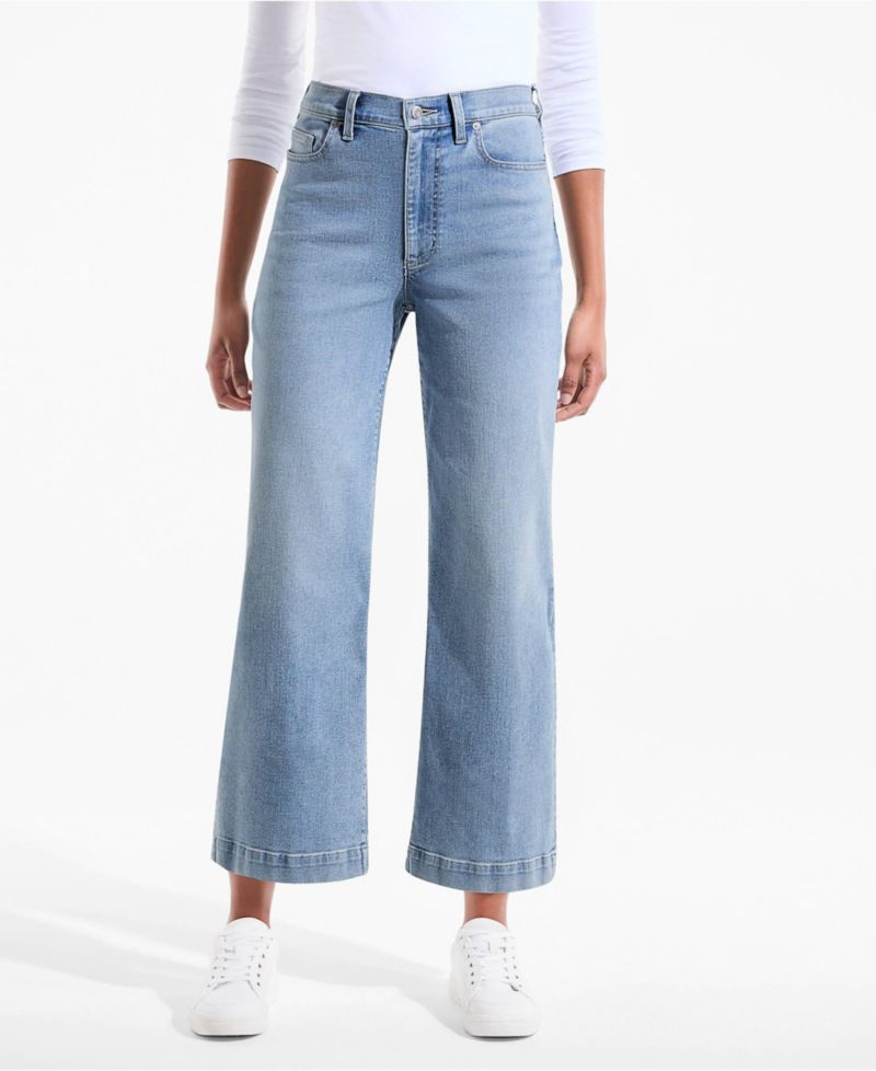 Women's Tall Recover Denim High Rise Wide Leg Crop Jeans