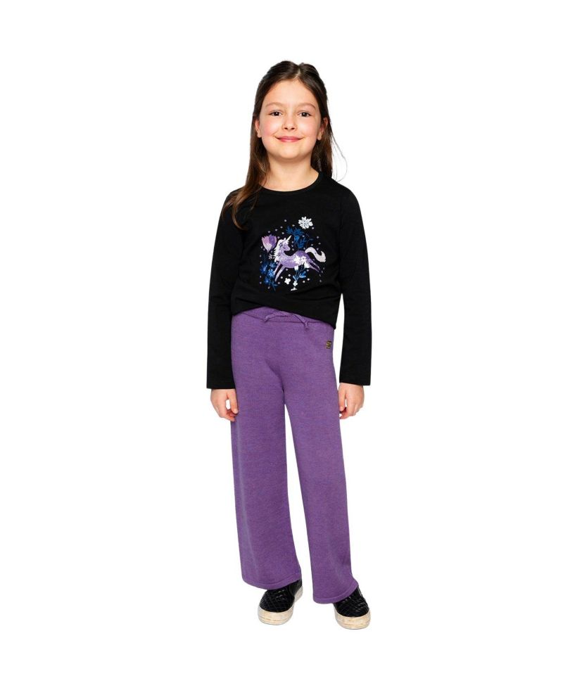 Little and Big Girl (6-12) Knitted Wide Leg Pants