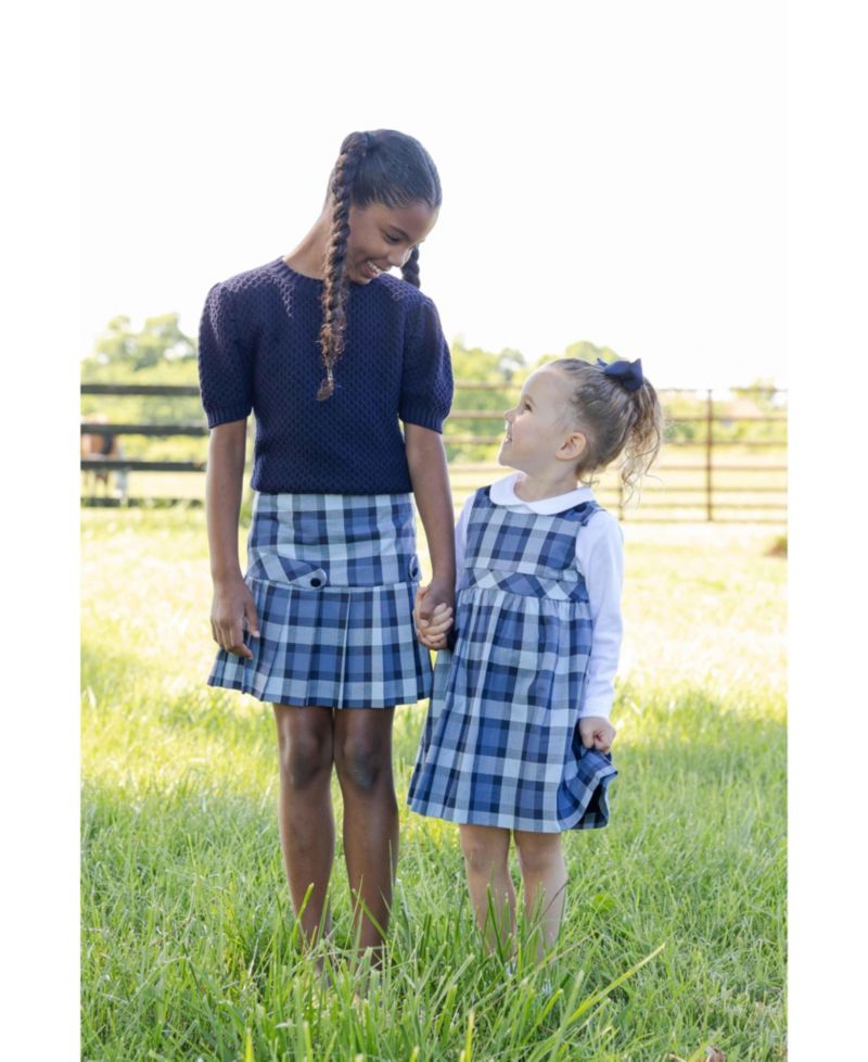Little Girls (4-6X) Plaid Jumper with Pocket Dress