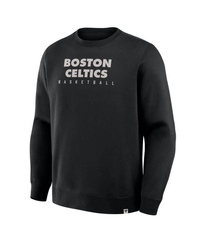 Men's Black Boston Celtics Crossover Collection Defensive Rotation Drill Premium Pullover Sweatshirt