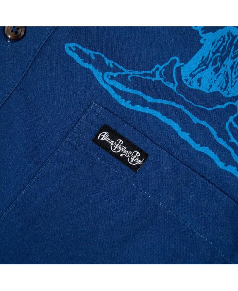 Men's Blue The Allman Brothers Band Large Mushroom Button-Down Shirt