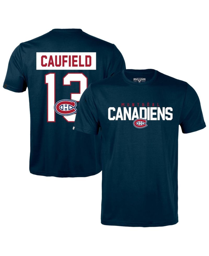 Men's Cole Caufield Navy Montreal Canadiens Richmond Name & Number T-Shirt