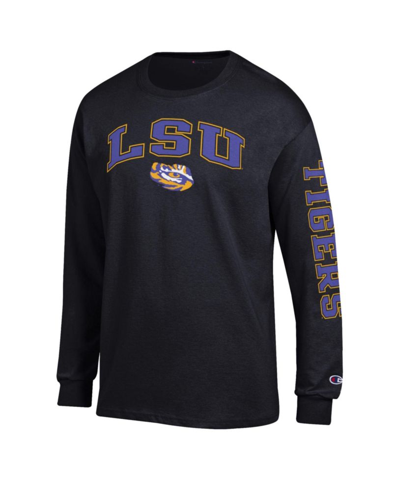 Men's Purple LSU Tigers Arch Over Logo 2-Hit Long Sleeve T-Shirt