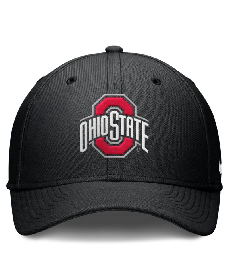 Men's Black Ohio State Buckeyes Rise SwooshFlex Dri-FIT Hat
