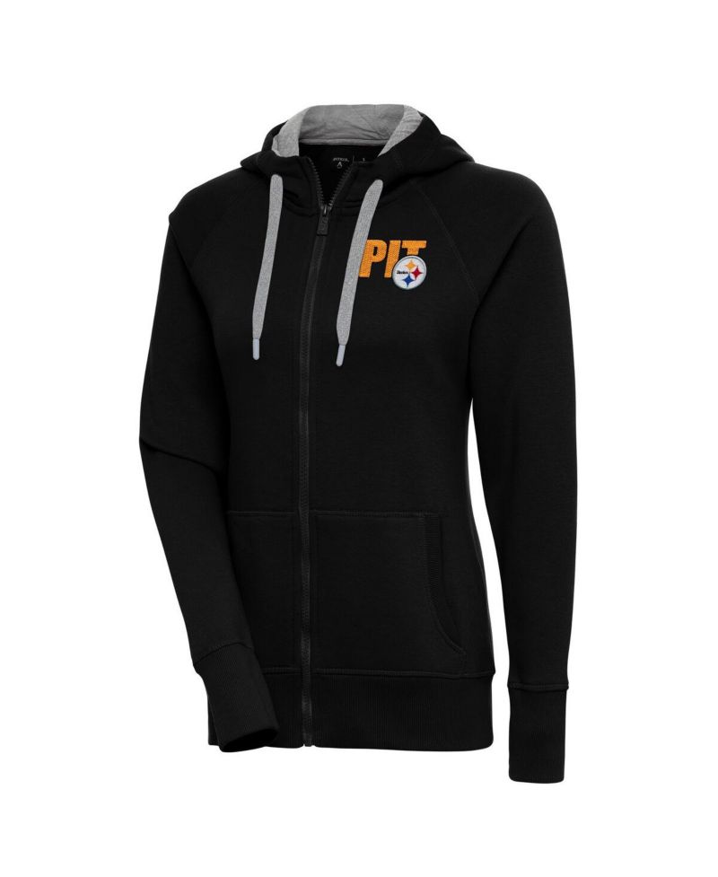 Women's Black Pittsburgh Steelers Victory Full-Zip Hoodie