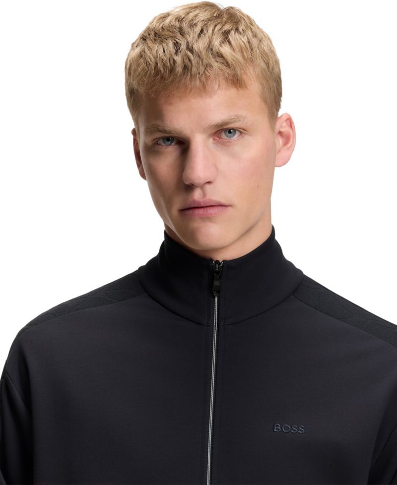 Men's Regular-Fit Tonal Jacquard Tape Sweatshirt
